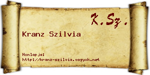 Kranz Szilvia névjegykártya